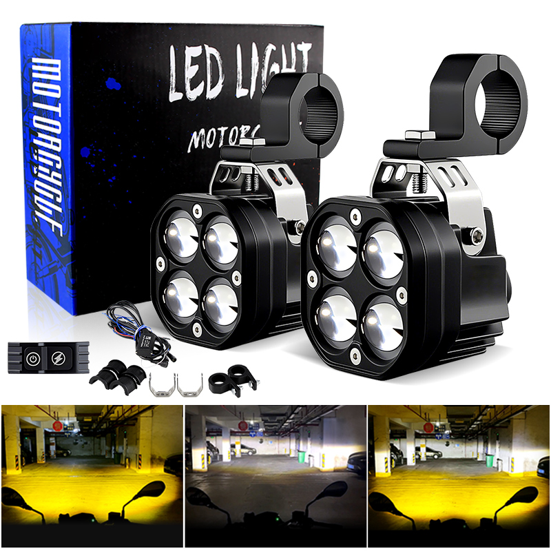 Badminton Flash - 1 Set Superhelle LED-Zusatzfahrleuchte Scheinwerfer Motorrad-Frontlicht
