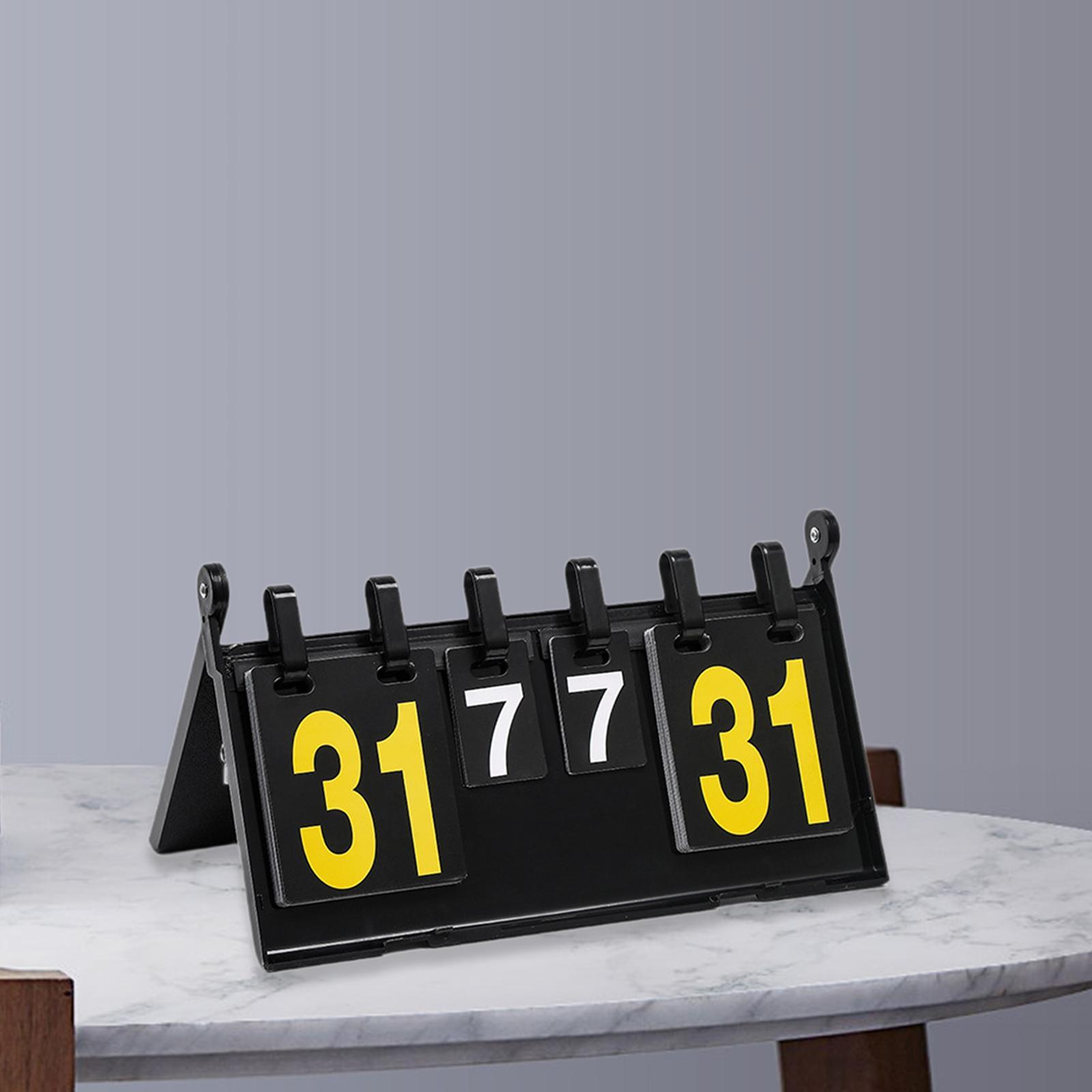 Badminton Score Counter - Flip-Anzeigetafel, 4-stelliger Punktezähler für Badminton, Volleyball,